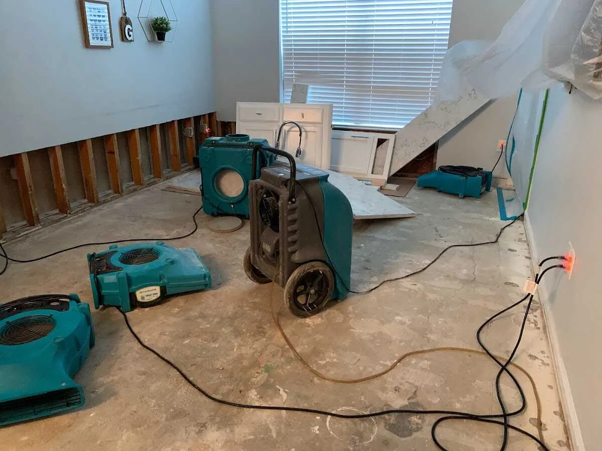 Dehumidifier in flood-cut room for Water Extraction & Removal in St. Clair Shores